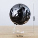 Globe Terrestre (23 Cm) avec Boîte en Bois pour Explorer le Monde - Noir & Argent