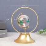 Globe Terrestre en Cristal avec Arc Doré pour une Décoration élégante - Cristal - Arc Doré