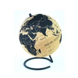 Globe Terrestre en Liège Continents Bleu Marine 35 cm