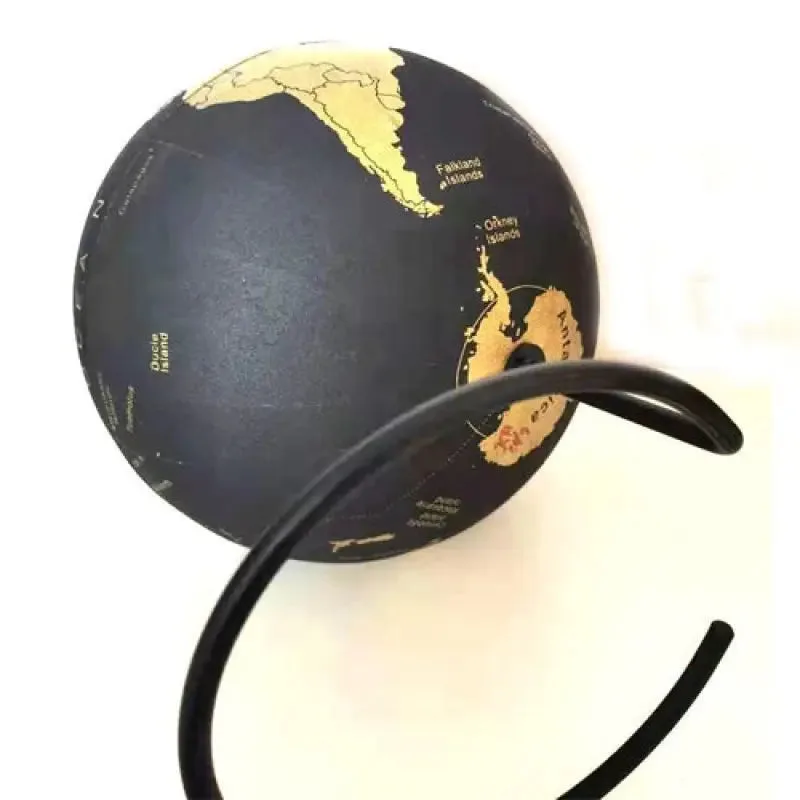 Globe Terrestre en Liège Noir Or 35 cm Élégant