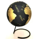 Globe Terrestre en Liège Noir Or 35 cm Élégant