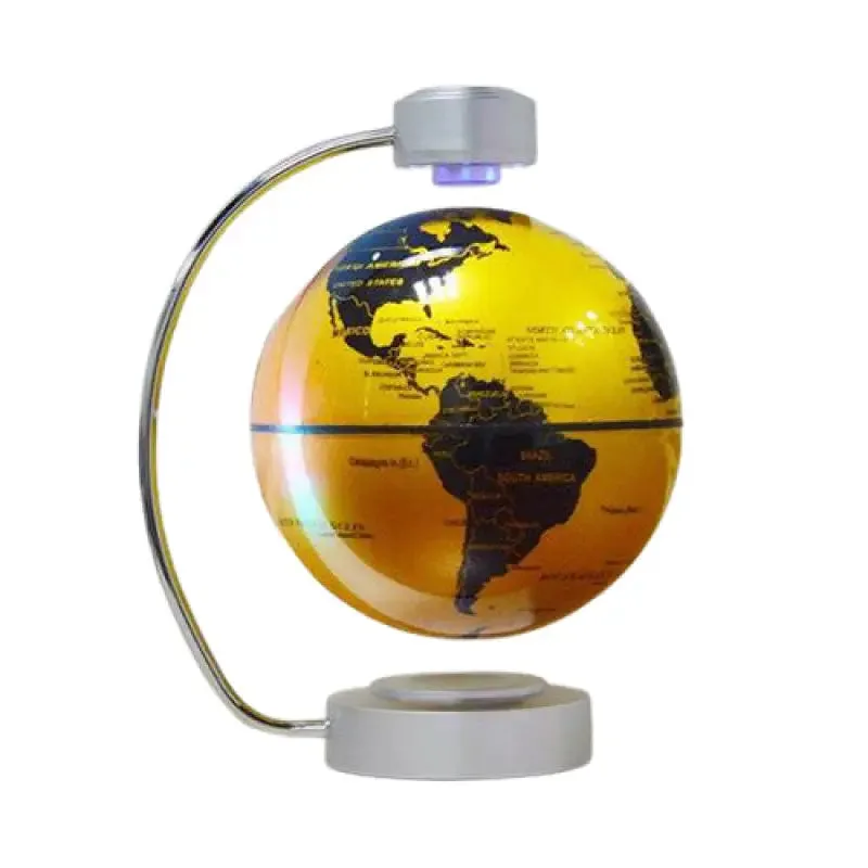 Globe Terrestre Magnétique sur Support Fin et Doré