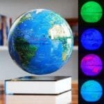 Globe Terrestre Lévitation avec Support Géométrique Sphère Noire - Lumineux - 4 Couleurs