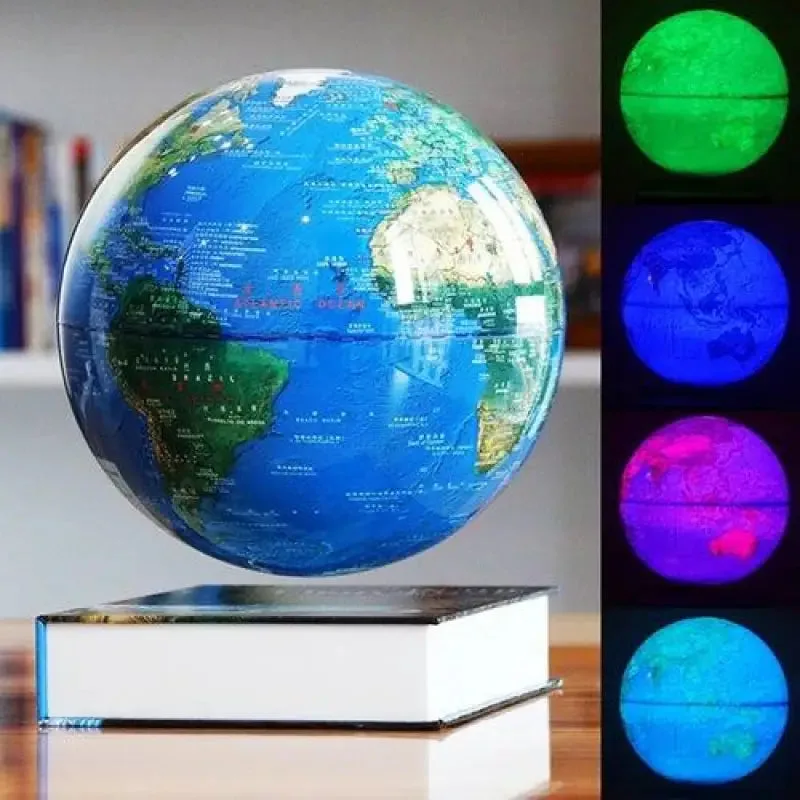 Globe Terrestre Lévitation sur Livre Lumineux