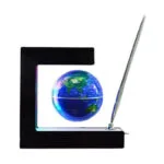 Globe Terrestre Lévitation Support Géométrique Sphère Bleue