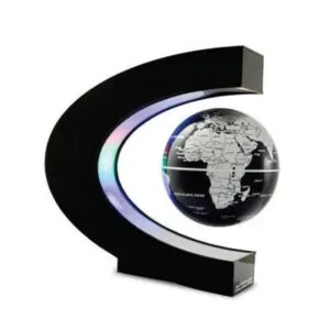 Globe Terrestre Lévitation Support en C Sphere Noire
