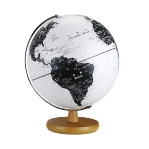 Globe Terrestre Lumineux Asiatique en Bois Naturel D’érable - Lumineux - Asiatique