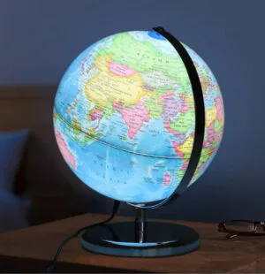 Globe Terrestre Lumineux Bleu pour Intérieur Chic