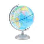 Globe Terrestre Lumineux Support Argent Design Élégant