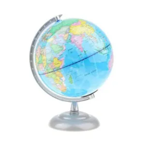 Globe Terrestre Lumineux Support Argent Design Élégant