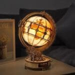 Globe Terrestre Métallique Chromé Bleu électrique et Lumineux - Puzzle 3d Lumineux