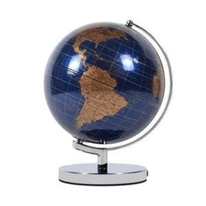 Globe Terrestre Moderne Bleu & Cuivre pour un Intérieur élégant - Bleu Nuit
