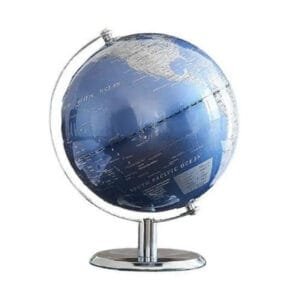 Globe Terrestre Moderne Bleu et Cuivre pour Décoration Intérieure - Bleu Azur