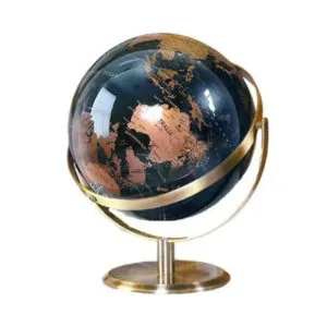 Globe Terrestre Moderne Bleu Cuivre Décoratif