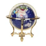 Globe Terrestre Vintage Sphère Bleu Saphir Or