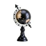 Pendentif Globe Terrestre Vintage pour Passionnés de Voyages - Noir