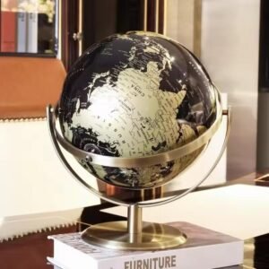 globe metallique noir or 20cm 1 1