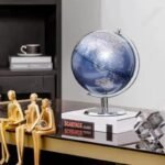 globe terrestre metallique bleu marine 22cm 1 1