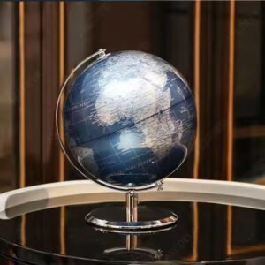 globe terrestre metallique bleu marine contemporain 1 1