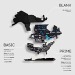 Carte du Monde en Bois Noir Murale 2D - vue 5