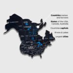 Carte du Monde Bois 2D Bleu Nuit - vue 3