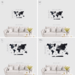 Carte du Monde Bois 2D Bleu Nuit - vue 4