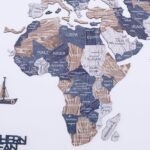 Carte Monde Bois 2D Tons Pastel - vue 5