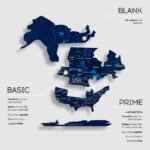 Carte du Monde en Bois 2D Foncée Bleu Marine - vue 5