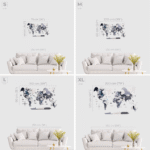Carte du Monde Gris en Bois 2D - vue 4