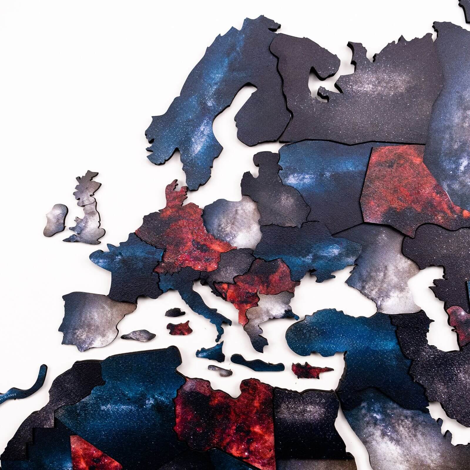 Carte du Monde Murale 3D Galaxie Violet et Rouge - vue 4
