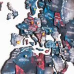 Carte du Monde Murale 3D Galaxie Violet et Rouge - vue 5