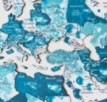 Carte du Monde en 3D Turquoise - vue 4