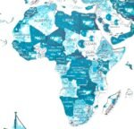 Carte du Monde en 3D Turquoise - vue 6