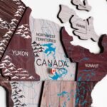 Carte du Monde en Bois 3D Brun Cappuccino - vue 2