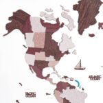 Carte du Monde en Bois 3D Brun Cappuccino - vue 4