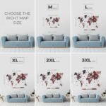 Carte du Monde Bois 3D Rose et Gris - vue 4