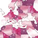 Carte Monde Bois 3D Rose - vue 3
