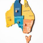 Carte du Monde en Bois 3D Multicolor Jaune Bleu Orange - vue 4