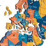 Carte du Monde en Bois 3D Multicolor Jaune Bleu Orange - vue 6
