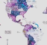 Carte du Monde en Bois en 3D Violet Voie Lactée - vue 6