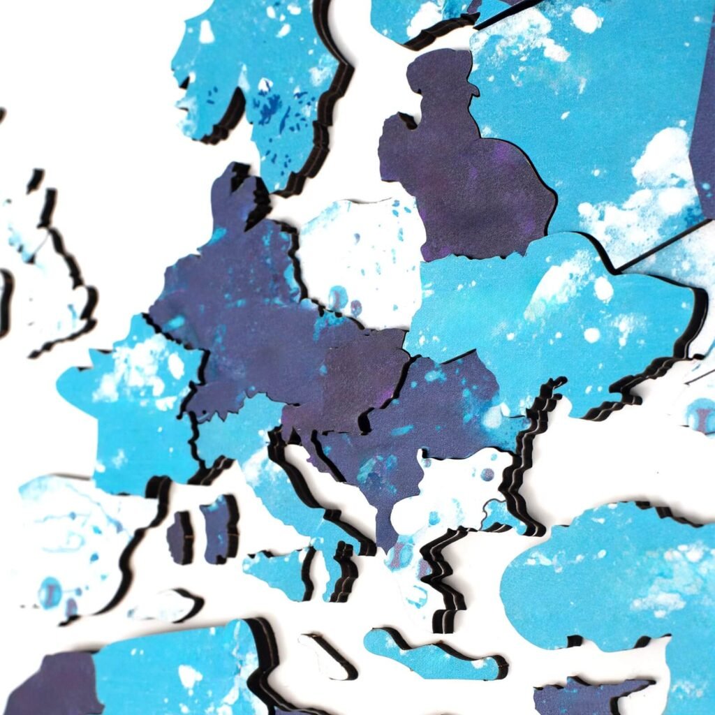 Des bleus superposés