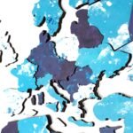 Carte du Monde Murale 3D Bois Bleu Océan - vue 3