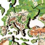 Carte du Monde en Relief Verte Façon Carte Physique - vue 2