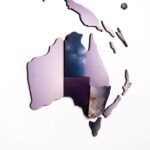 Carte du Monde 3D Relief Mauve - vue 3