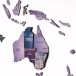 Carte du Monde 3D Relief Mauve - vue 5