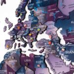 Carte du Monde 3D Relief Mauve - vue 6