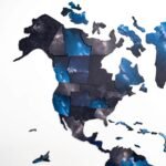 Carte du Monde en Relief 3D Bleu Nuit Galaxie - vue 5
