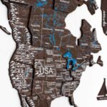 Mappemonde en Bois 3D Noyer Foncé - vue 5