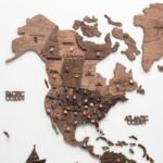 Mappemonde en Bois 3D Noyer Foncé - vue 6