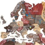 Mappemonde 3D Bois Rouge et Bois - vue 5